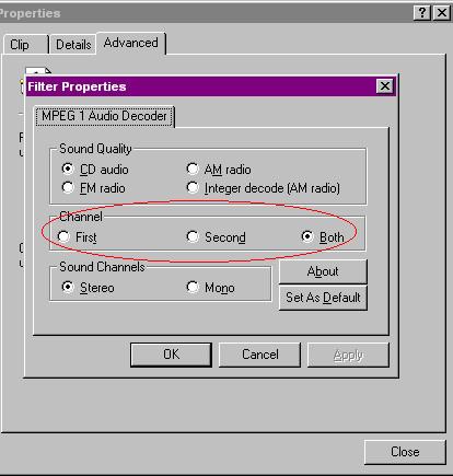 Choose Channel First or Second or Both