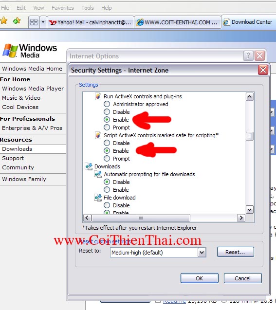 WWW.COI THIEN THAI.COM - SET UP INTERNET EXPLORER SECURITY